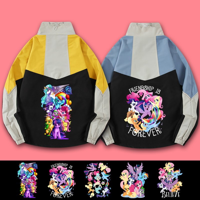 小马宝莉联名二次元cos卡通动漫周边印花情侣衣服学生男套头夹克