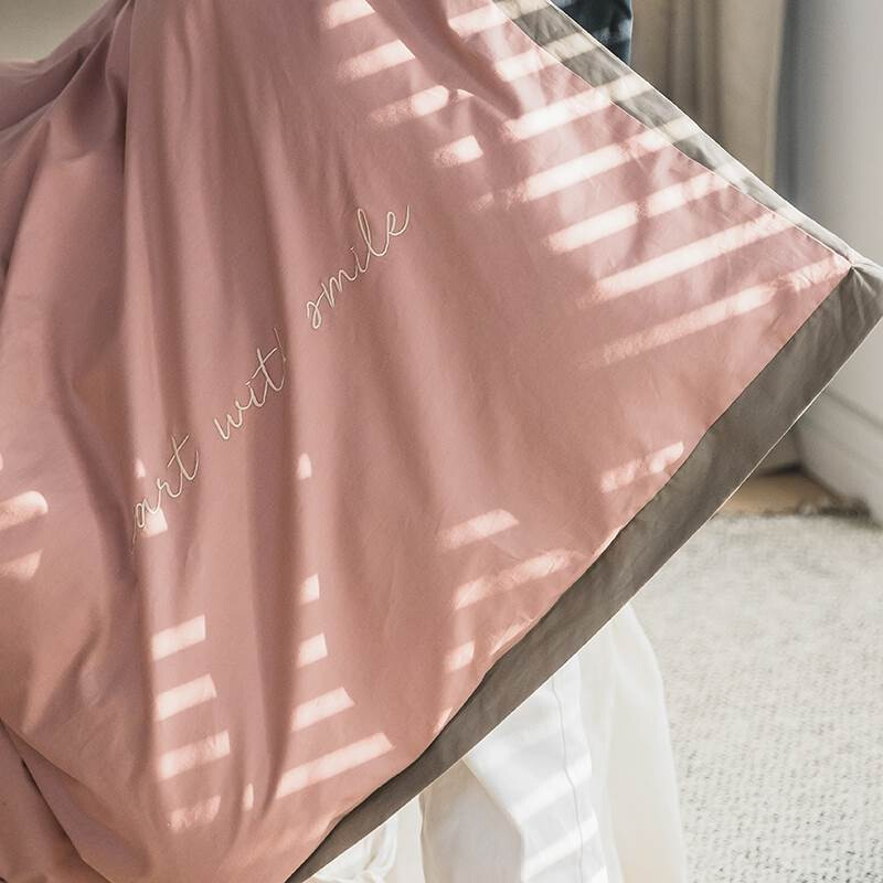 虾米的故事纯色被套单件双拼纯色简约风棉被罩床上用品单品跨跨境