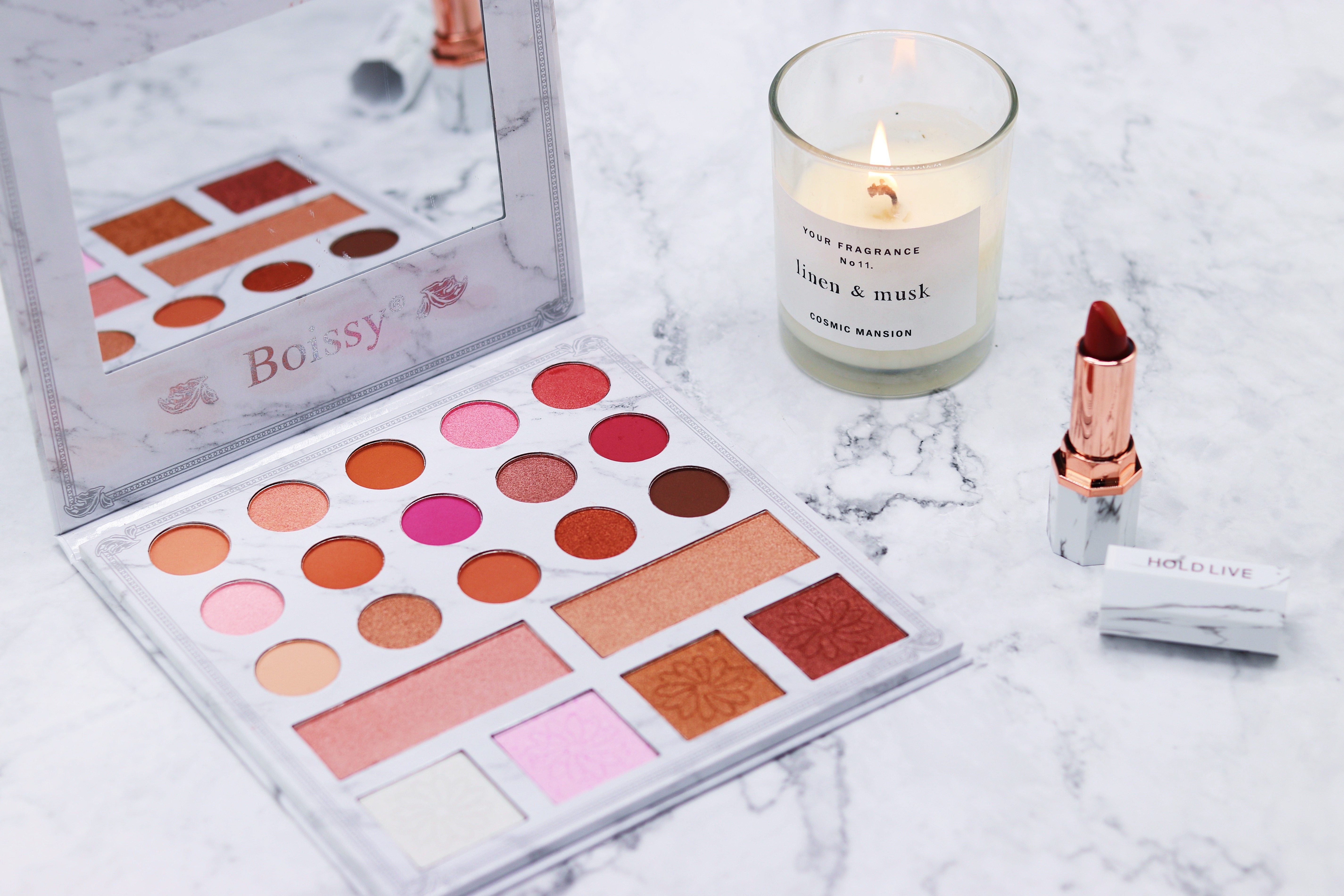 pinka shop大理石高颜值眼影盘珠光哑光多功能彩妆盘少女系初学者