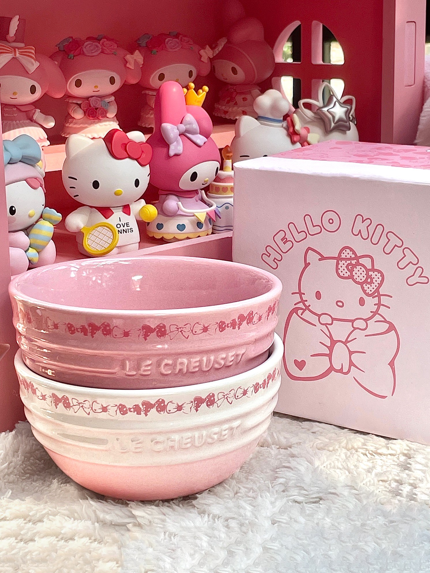 LC酷彩联名款hellokitty碗可爱卡通渐变碗陶瓷碗套装米饭碗甜品