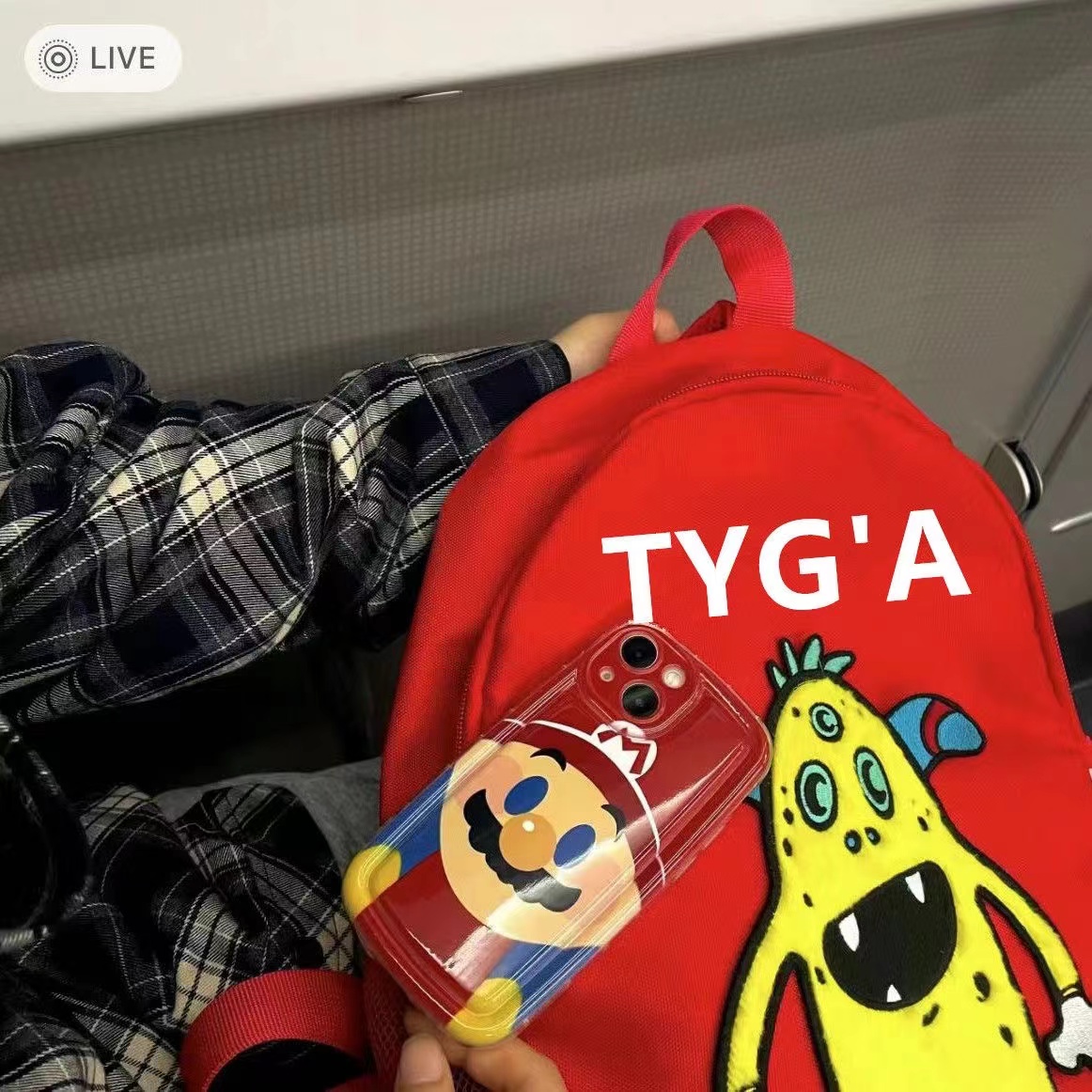 TYGA 超级红卡通小怪兽书包学生韩版可爱小背包初中高中生双肩包