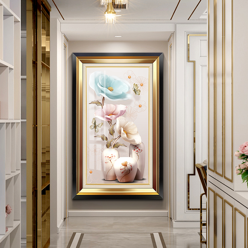 (今日5折)欧式入户玄关轻奢装饰画门口过道玄关墙面门厅走廊壁画现代