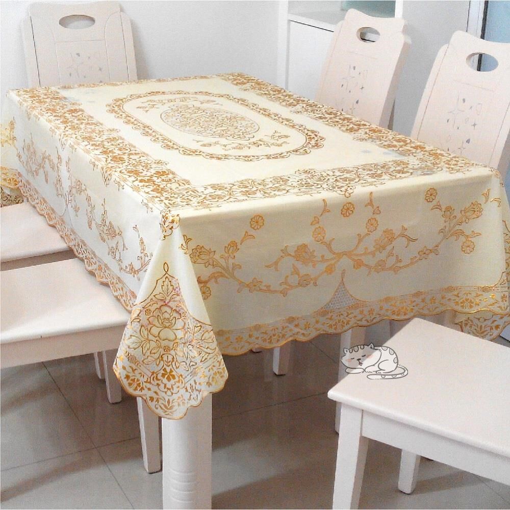 pvc欧式餐桌布防水防油防烫免洗塑料长方形的茶几垫田园布艺台布