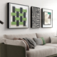 形式的表现 轻奢抽象绿色客厅装饰画立体高级感挂画大气软装壁画