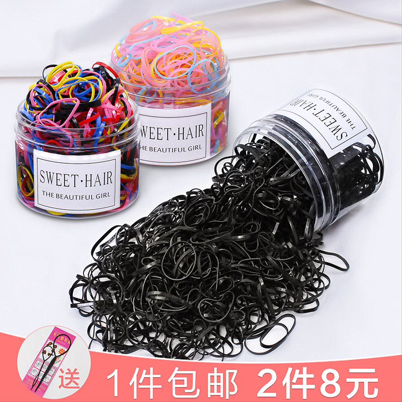儿童一次性加厚橡皮筋女童宝宝强拉不断黑色小发圈不伤发成人头绳