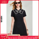 HAVVA2024夏季新款法式小黑裙女气质短款裙子小众甜美连衣裙Q2461