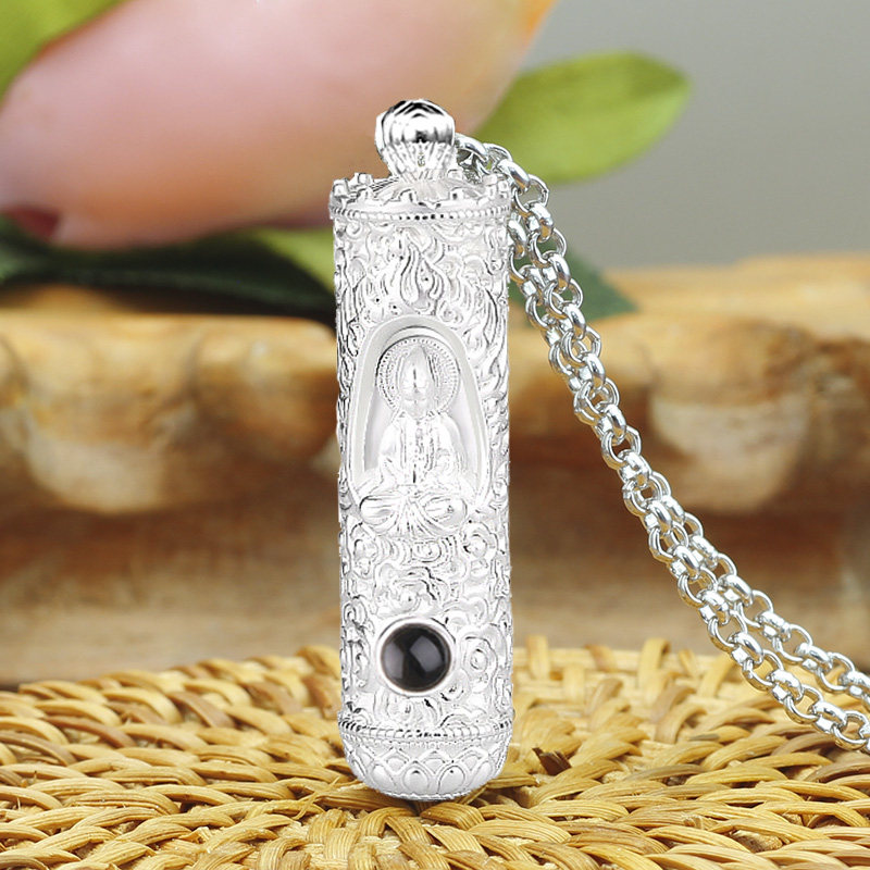 观音银吊坠男士纯银
