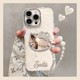 高级感KT猫镜子贝壳纹适用苹果16手机壳iphone15/14plus新款不撞壳13PRO女ip12小众11PROMAX创意全包镜头膜