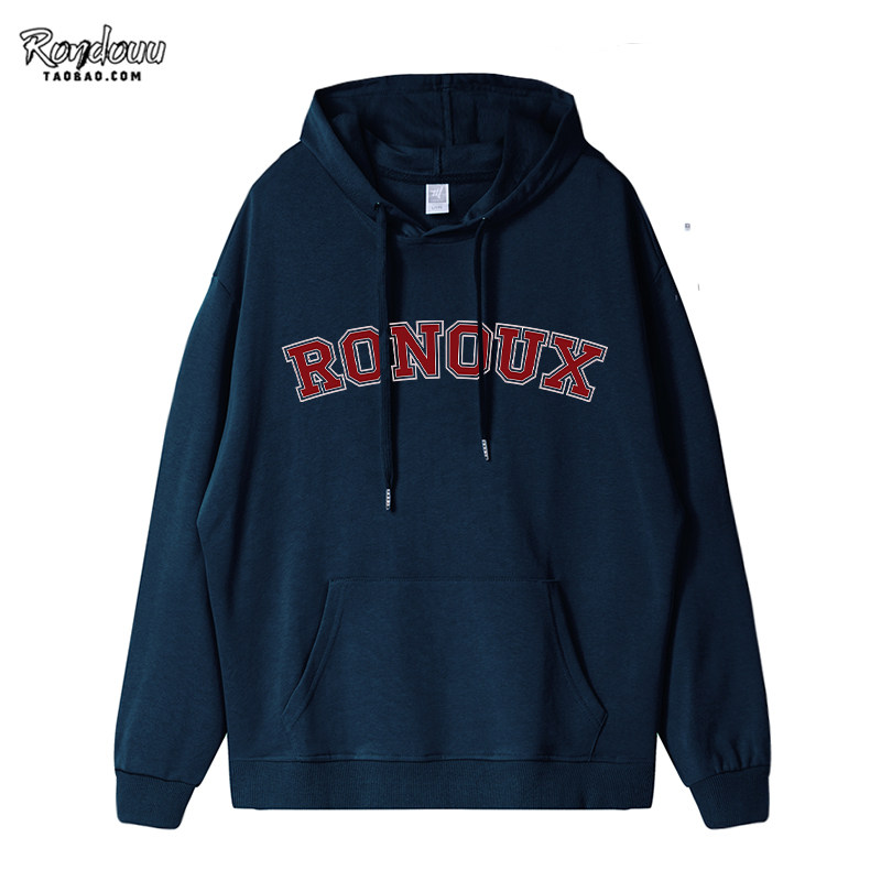 美式复古vintage卫衣女春秋薄款超火设计感小众oversize外套潮ins