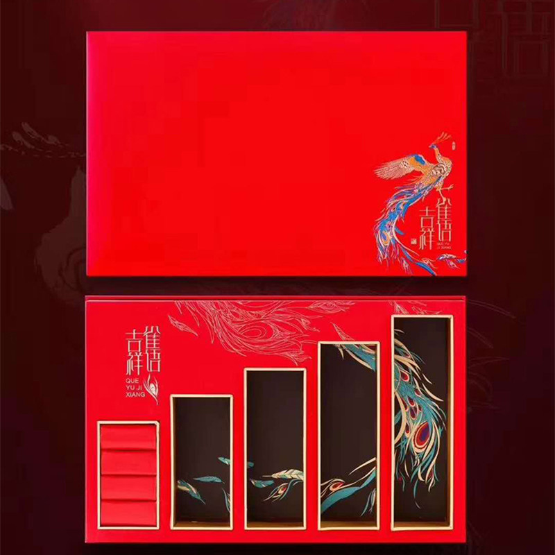 新品雀语吉祥金骏眉摆泡大红袍岩茶30包半斤装通用空礼盒包装定制