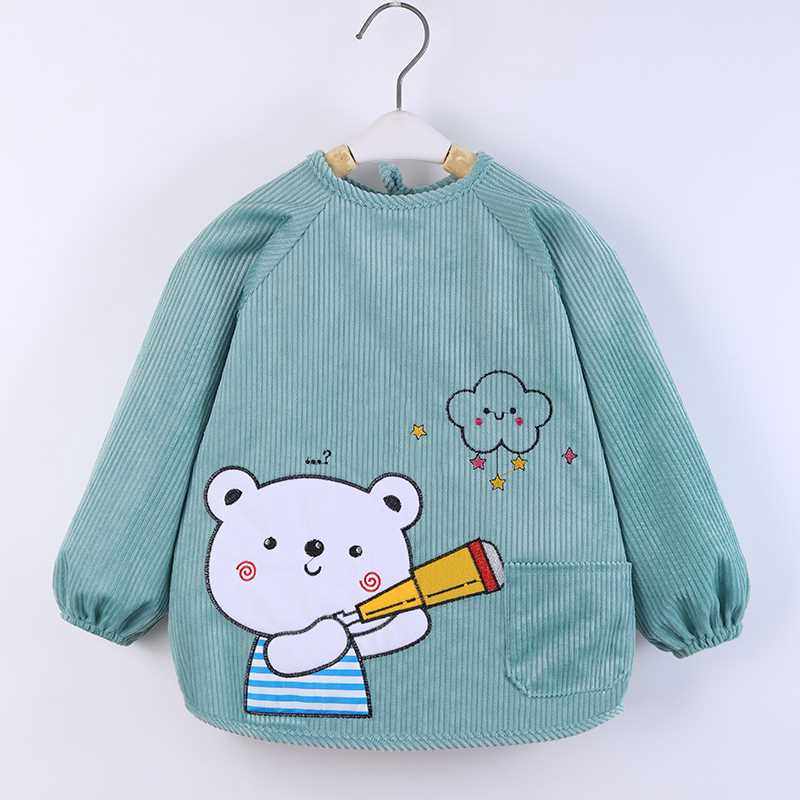 罩衣儿童秋冬防水防脏宝宝吃饭衣婴儿围兜围裙男孩女童长袖反穿衣