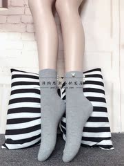 韩版女士堆堆袜钉珠珍珠米奇圆球中筒袜舒适纯色简约百搭棉袜子