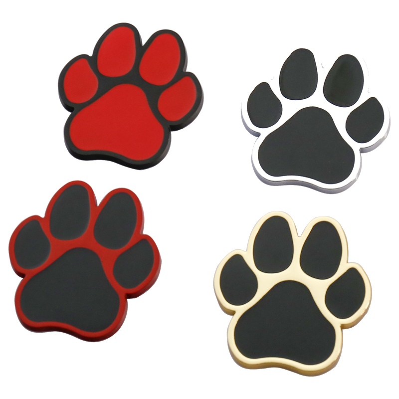 熊掌车贴金属贴_3d个性金属熊掌车贴汽车趣味可爱脚掌印车标尾标创意