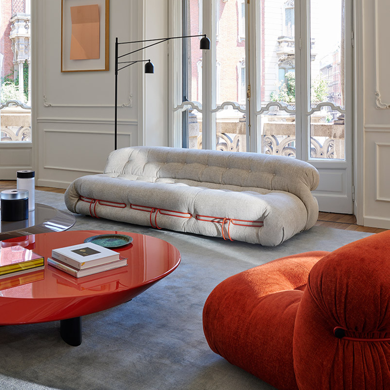 degas德加意大利cassina钢牙沙发意式风客厅单人双人三人布艺组合