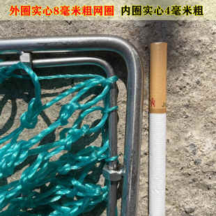 8厘不锈钢平头大物抄网手工网兜养殖市场水产超市卖鱼捞鱼抄网头