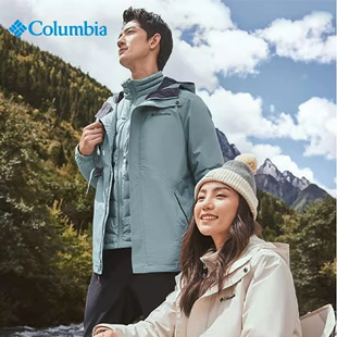 Columbia哥伦比亚户外男热能防水防风保暖羽绒三合一冲锋衣XE1504