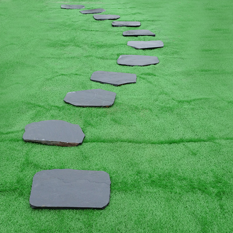天然青石板汀步石花园草坪垫脚石别墅防滑地砖庭院园林铺路踏步石