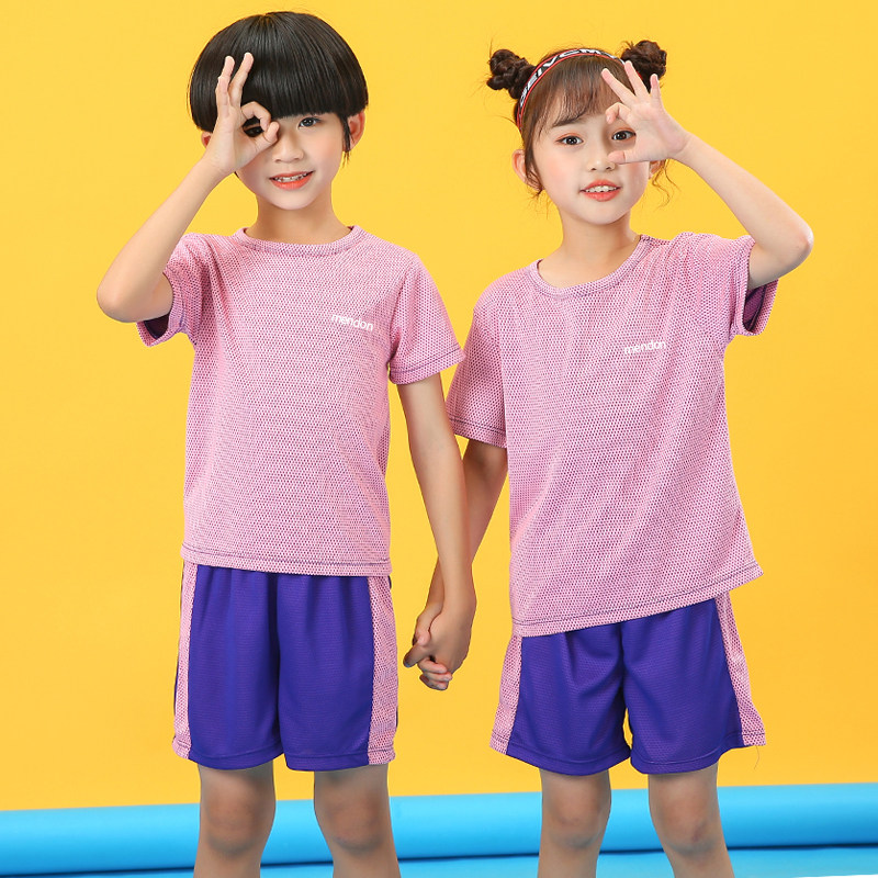 儿童速干服短袖套装夏季男童篮球服两件套女童运动t恤小孩训练服