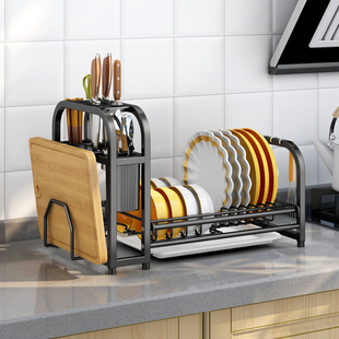 厨房置物架碗盘碗碟收纳架晾碗架沥水架子碗筷砧板收纳盒小型刀架