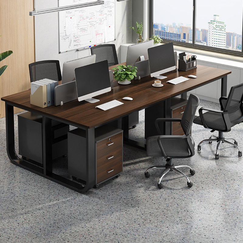 办公桌椅组合简约现代职员办公室家具员工4/6人位屏风工作电脑桌