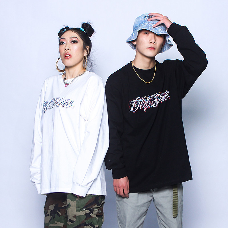 funkystyle国潮街舞蹈嘻哈长袖hiphopt恤男女popping打底衫情侣装