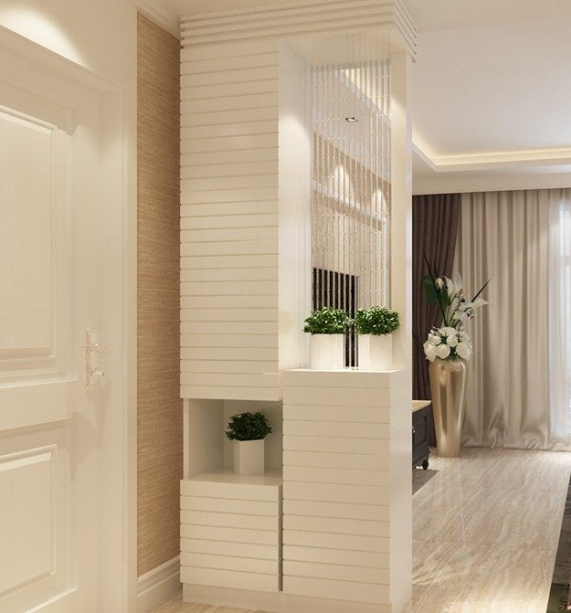 白色烤漆玄关柜门厅柜屏风隔断柜简约现代镂空田园玄关隔断鞋柜