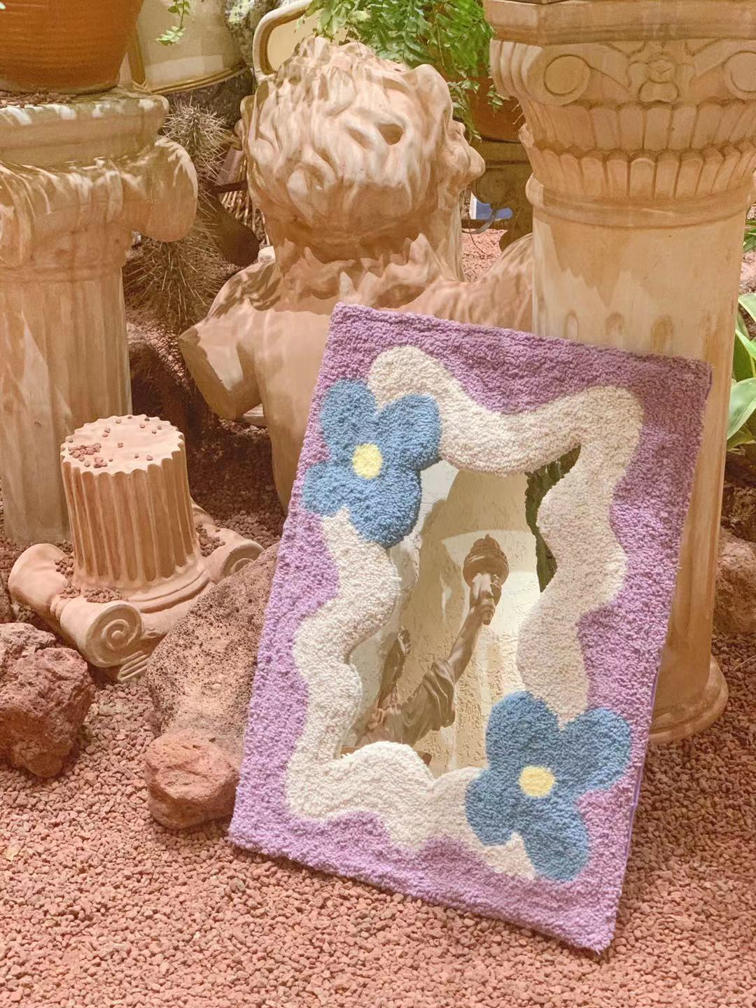 有画商店|戳戳绣镜子材料包 diy紫色花卉家居礼物 ins风手工摆件