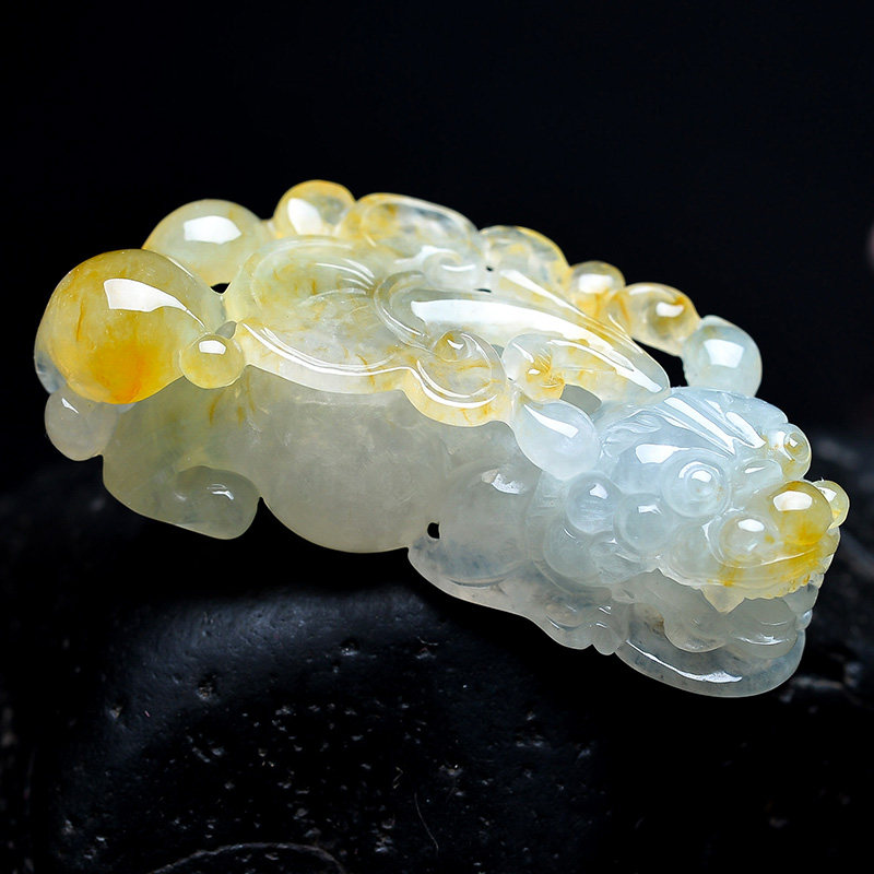 简道乾旗舰店的优惠券大全—简道乾冰种黄翡翡翠貔貅 jp11-01