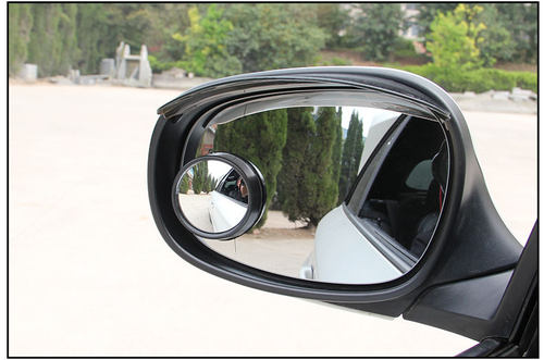 汽车用后视镜小圆镜无边框360度旋转可调高清通用倒车转弯看盲角_不