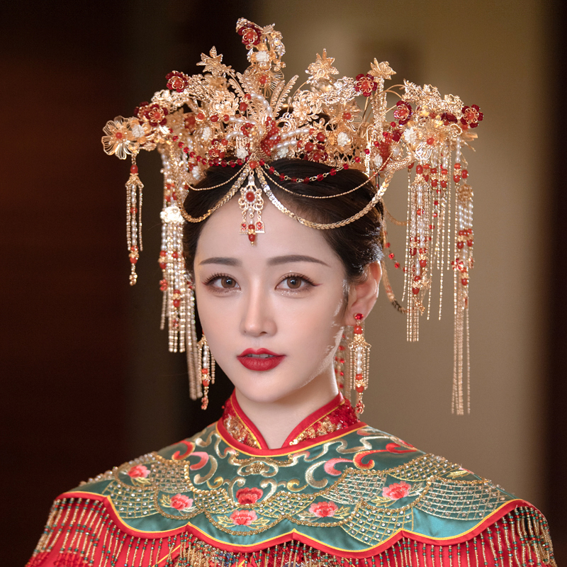 天猫￥338券后价￥303明制汉服大婚凤冠中式新娘发冠秀禾头饰2022新款