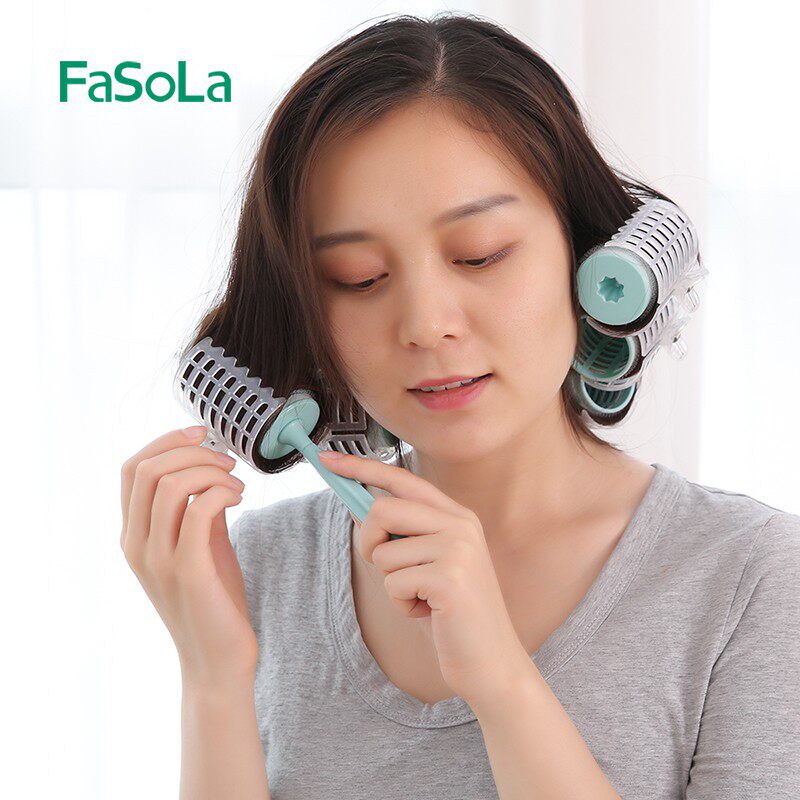 网红八字刘海卷发筒内扣塑料卷发神器懒人空气卷发器自粘短发大号