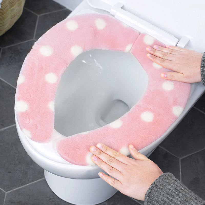 日本马桶垫毛绒冬季家用马桶坐垫粘贴式加厚可水洗防臭抗菌