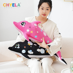 设计师原创海豚动物异形抱枕儿童卧室床头靠垫客厅沙发靠枕AS269