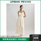 UR2024夏季新款女装优雅气质V领肌理感吊带收腰连衣裙UWH740023