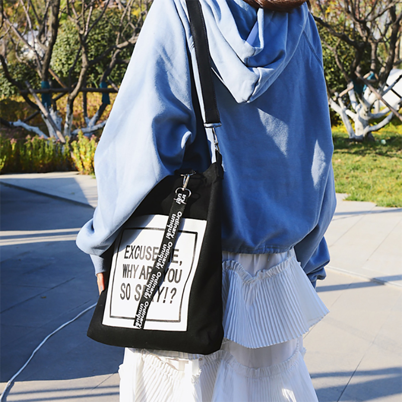 帆布包包女斜挎日系韩版百搭ins大容量大学生上课单肩原宿手提袋|msdalam kategori Beg kulit/wanita/beg lelaki, beg Ms. - dari Buy2taobao.com untuk memberikan perkhidmatan ejen Taobao profesional membeli