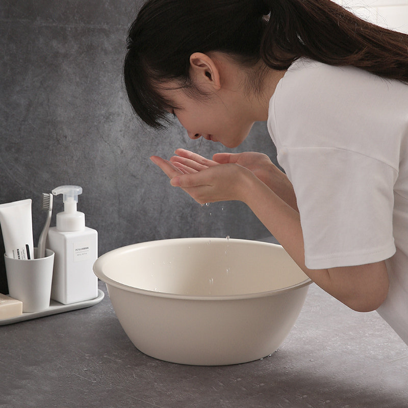 日式洗脸盆子家用塑料脸盆学生宿舍用可爱少女心成人水盆小号私处