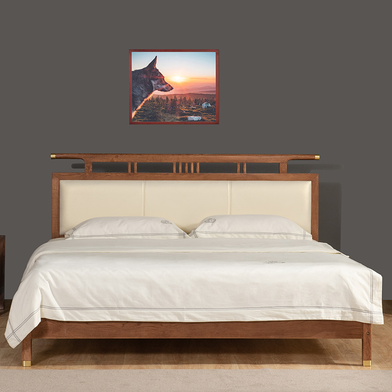 8m双人床1.5新中式主卧软包床头家具