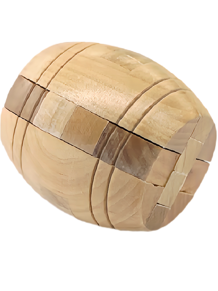 酒桶木质孔明锁鲁班拓扑解套科教玩具工艺纪念品儿童居家创意礼物