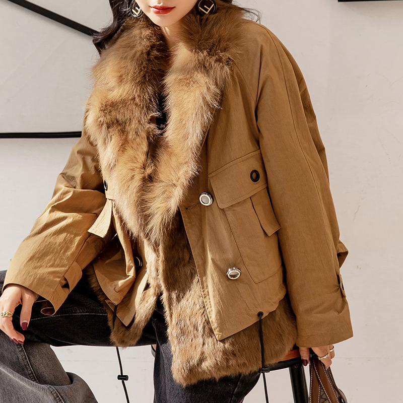 2020新款冬季狐狸毛领派克服女整皮草大衣内胆可拆卸尼克短款外套