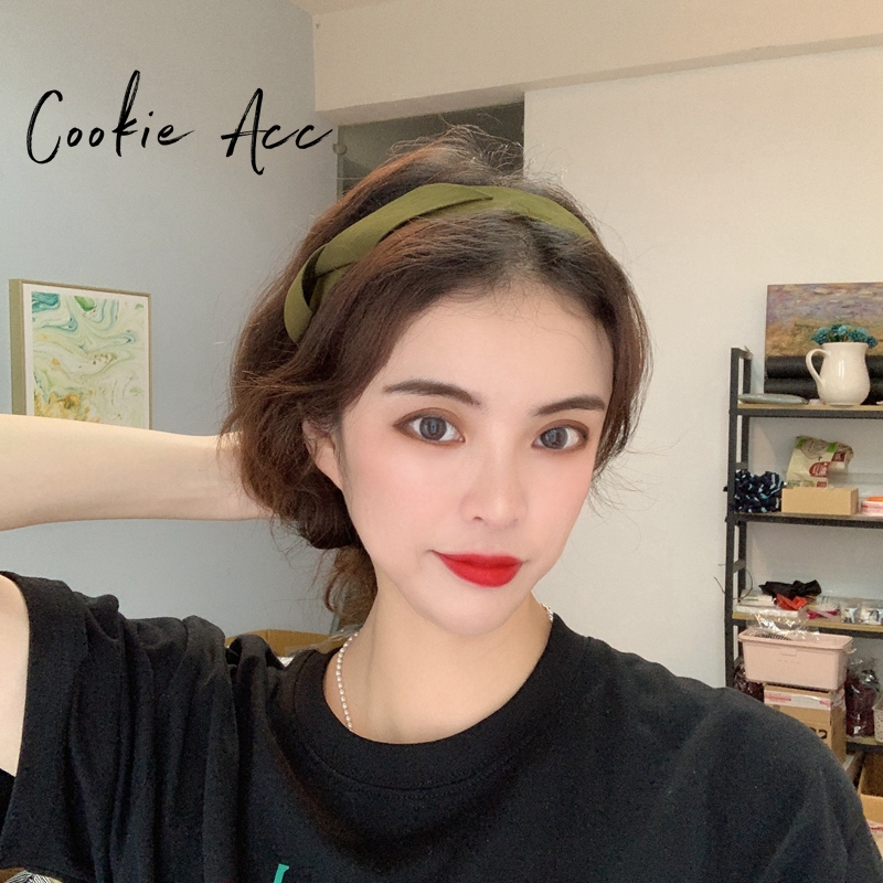 cookie饰品韩国森系小众个性绿色适合短发的发箍女百搭外出头箍