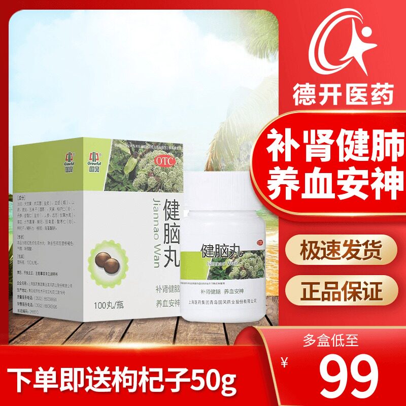 国风 健脑丸0.15g*100丸补肾健脑养血安神 头晕目眩 腰膝酸软