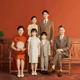 新款韩版全家福摄影服装影楼主题一家六口拍照复古中式亲子家庭装