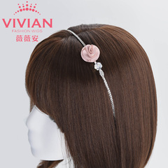 薇薇安 vivian韩风甜美系 合金质镶水晶简约发箍流行发卡VSP13