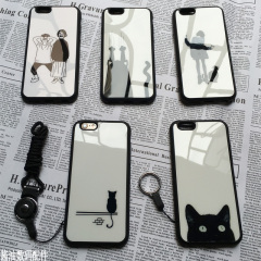 苹果6手机壳带挂绳防摔iphone6splus手机套5se软硅胶可爱卡通潮女