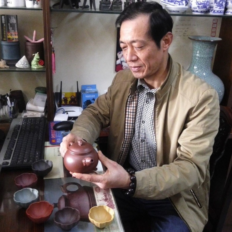 紫砂名家 蒋海华 【大富大贵壶】 清水泥 455cc