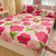 小红花卉纯棉床笠单件100全棉1.2米学生床垫保护套床罩床单三件套