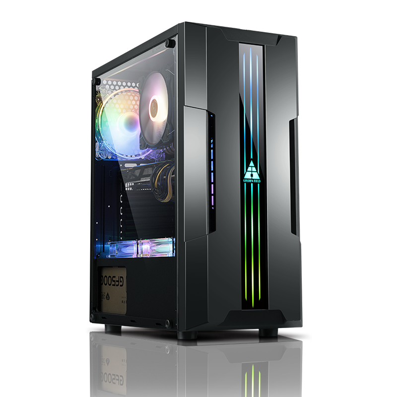 金河田炫豪10i电脑机箱台式主机透明rgb高颜值游戏水冷大机箱matx