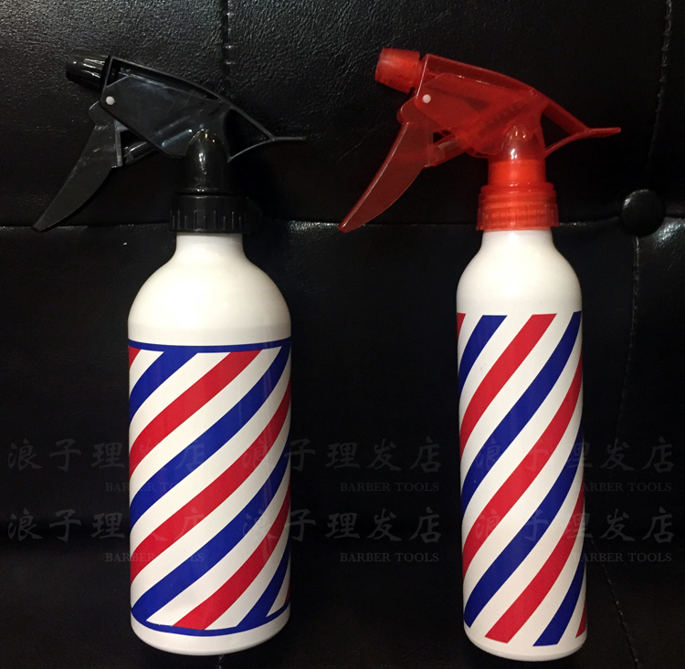 出口欧美barber pole bottle发型师喷水壶水瓶 理发喷壶