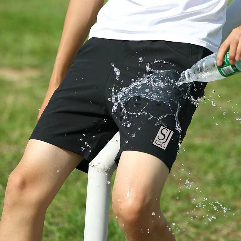 夏季休闲短裤男薄款五分裤冰丝速干宽松透气外穿跑步运动男士短裤