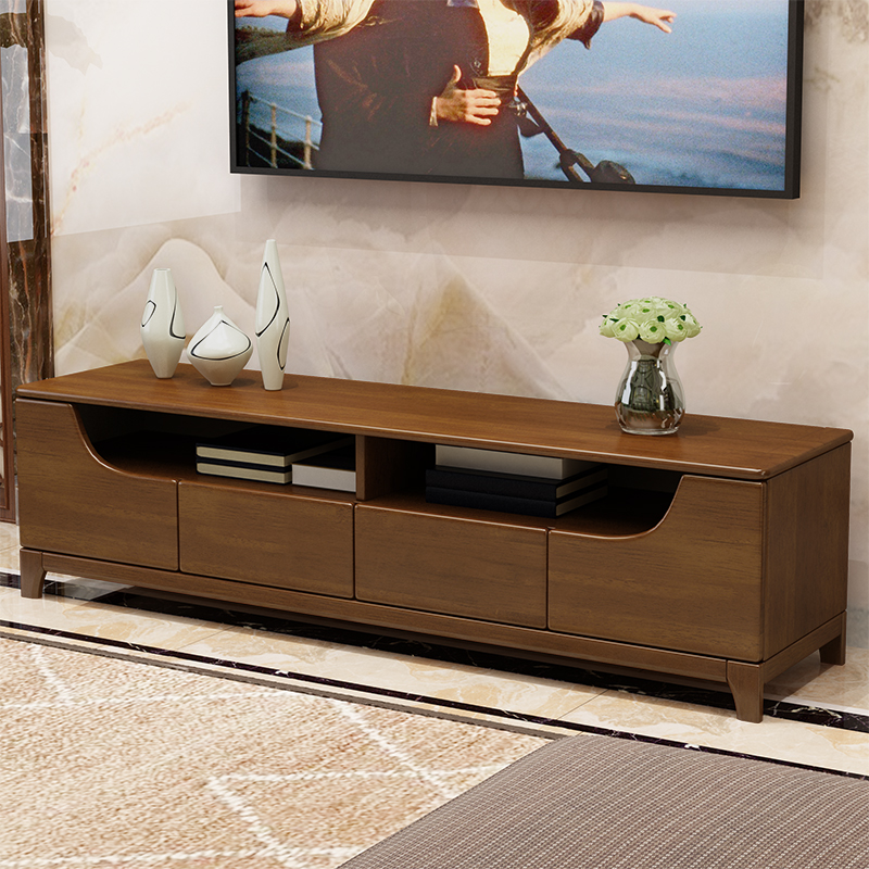 新中式全实木电视柜现代简约客厅高端伸缩组合柜子主卧室边柜地柜